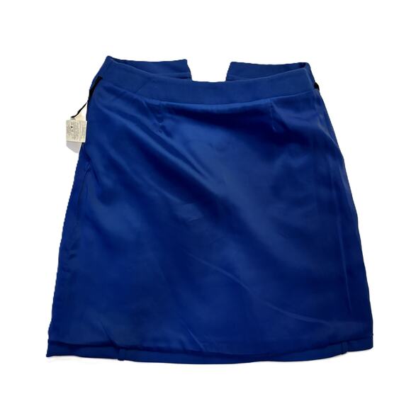 Tory Burch "Jane" Blue Dahlia Lined Wool Mini Skirt Size 2 with Pockets! - Picture 8 of 9